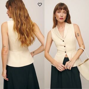 NWT Reformation Oakley Vest in Oyster Size 6 $168
